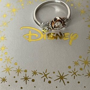 Disney Sterling Silver Beauty and The Beast Rose Ring